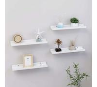 vidaXL Wall Shelves 4 pcs High Gloss White 40x9x3 cm UK HOT