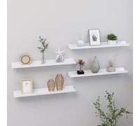 Vidaxl Wall Shelves 4 Pcs High Gloss White 60X9X3 Cm