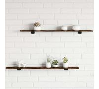 vidaXL Wall Shelves 4 pcs Smoked Oak 100x10x1.5 cm Engineered Wood