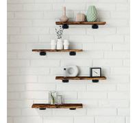 Vidaxl Wall Shelves 4 Pcs Smoked Oak 40X10X1.5 Cm Engineered Wood