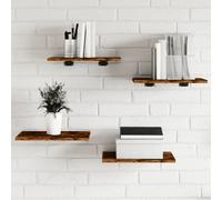 vidaXL Wall Shelves 4 pcs Smoked Oak 40x30x1.5 cm Engineered Wood