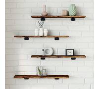 Vidaxl Wall Shelves 4 Pcs Smoked Oak 60X10X1.5 Cm Engineered Wood