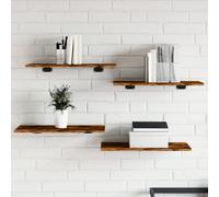 Vidaxl Wall Shelves 4 Pcs Smoked Oak 60X30X1.5 Cm Engineered Wood