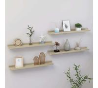 vidaXL Wall Shelves 4 pcs Sonoma Oak 60x9x3 cm UK HOT