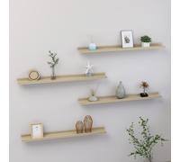 vidaXL Wall Shelves 4 pcs Sonoma Oak 80x9x3 cm