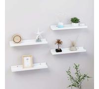 vidaXL Wall Shelves 4 pcs White 40x9x3 cm UK HOT