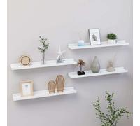 vidaXL Wall Shelves 4 pcs White 60x9x3 cm UK HOT