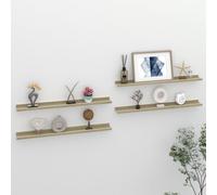 Vidaxl Wall Shelves 4 Pcs White And Sonoma Oak 80X9X3 Cm