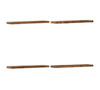 vidaXL Wall Shelves 4-Piece Floating Shelf Set Old Wood Engineered Wood, 40x10x1.5 cm, 15 kg per shelf - 856289