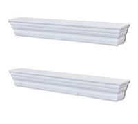 vidaXL 2x Wall Shelves Aaliyah White Display Decor Ornament CD Storage Unit
