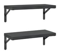 vidaXL Wall Shelves Floating Shelf Storage Shelf 2 pcs Black Stainless Steel