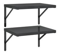 vidaXL Wall Shelves Floating Shelf Storage Shelf 2 pcs Black Stainless Steel