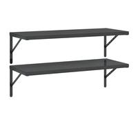 vidaXL Wall Shelves Floating Shelf Storage Shelf 2 pcs Black Stainless Steel
