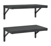 vidaXL Wall Shelves Floating Shelf Storage Shelf 2 pcs Black Stainless Steel
