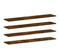 vidaXL Wall Shelves Floating Shelf Wall Rack 4 pcs Smoked Oak Engineered Wood