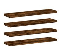 vidaXL Wall Shelves Floating Shelf Wall Rack 4 pcs Smoked Oak Engineered Wood