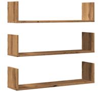 vidaXL Wall Shelves Storage Floating Shelf 3 pcs Artisian Oak Engineered Wood