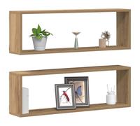 vidaXL Wall Shelves 2 pcs Artisian Oak 80 x 15 x 26 cm Engineered Wood