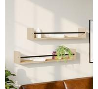 vidaXL Wall Shelves with Bars 2 pcs Sonoma Oak 80x16x14 cm