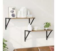 vidaXL Wall Shelves with Shelf 2 pcs Artisan Oak 60 x 25 x 25.5 cm