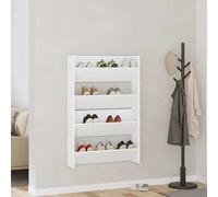 (white, 2 pcs/ 60 cm/ 80 cm) vidaXL Wall Shoe Cabinet Shoe Rack Hall Shoe Storage Cupboard Engineered Wood