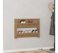 vidaXL Wall Shoe Cabinet Artisan Oak 80x18x60 cm Engineered Wood