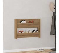 (artisan oak) vidaXL Wall Shoe Cabinet Shoe Rack Hall Shoe Storage Cupboard Engineered Wood