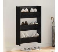 vidaXL Wall Shoe Cabinet Black Oak 60 x 18 x 90 cm Engineered Wood
