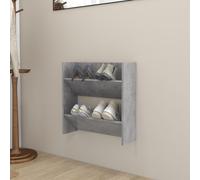 vidaXL Wall Shoe Cabinet Concrete Grey 60x18x60 cm Engineered Wood