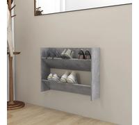 vidaXL Wall Shoe Cabinet Concrete Grey 80x18x60 cm Engineered Wood