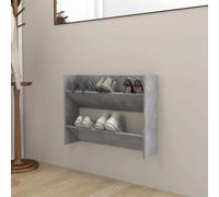 vidaXL Wall Shoe Cabinet Concrete Grey 80x18x60 cm Engineered Wood UK