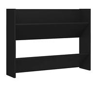 vidaXL Wall Shoe Cabinet Household Supplies Storage Organisation Wardrobe Storage Hanging Wall-Mounted Shoe Organiser Rack Shelf Chipboard Black
