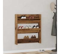 Vidaxl Wall Shoe Cabinet Old Wood 80X18X90 Cm Engineered Wood