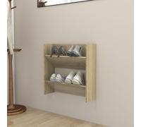 vidaXL Wall Shoe Cabinet Sonoma Oak 60x18x60 cm Engineered Wood