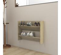 vidaXL Wall Shoe Cabinet Sonoma Oak Engineered Wood Hanging Organiser Shelf