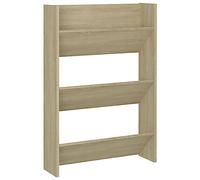 vidaXL Wall Shoe Cabinet Supplies Storage Organisation Wardrobe Storage Hanging Wall-Mounted Shoe Organiser Rack Shelf Sonoma Oak Engineered Wood