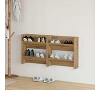 vidaXL Wall Shoe Cabinet with Shelf 2 pcs Artisan Oak 60 x 18 x 60 cm