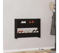 vidaXL Wall Shoe Cabinet with Shelf Other Black oak Engineered wood