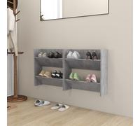 vidaXL Wall Shoe Cabinets 2 pcs Concrete Grey 60x18x60 cm Engineered Wood