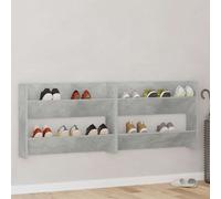 Vidaxl Wall Shoe Cabinets 2 Pcs Concrete Grey 80X18X60 Cm Engineered Wood