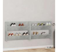 Vidaxl Wall Shoe Cabinets 2 Pcs Concrete Grey 80X18X60 Cm Engineered Wood