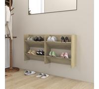 vidaXL Wall Shoe Cabinets 2 pcs Sonoma Oak 60x18x60cm Engineered Wood