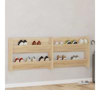 Vidaxl Wall Shoe Cabinets 2 Pcs Sonoma Oak 80X18X60Cm Engineered Wood