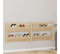 vidaXL Wall Shoe Cabinets 2 pcs Sonoma Oak 80x18x60cm Engineered Wood