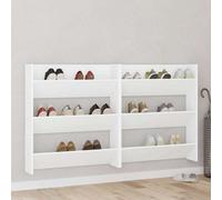 Vidaxl Wall Shoe Cabinets 2 Pcs White 80X18X90 Cm Engineered Wood