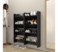 Vidaxl Wall Shoe Cabinets 4 Pcs High Gloss Black 60X18X60 Cm Engineered Wood