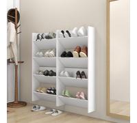 vidaXL Wall Shoe Cabinets 4 pcs White 60x18x60 cm Engineered Wood