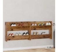 vidaXL Wall Shoe Cabinets with Shelf Old wood Engineered wood