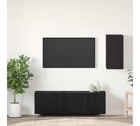 vidaXL Wall TV Cabinet 30.5 x 30 x 60 cm Black Oak Engineered Wood, Black