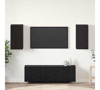 vidaXL Wall TV Cabinet Wall-mounted 2 pcs Black Oak 30.5 x 30 x 60 cm